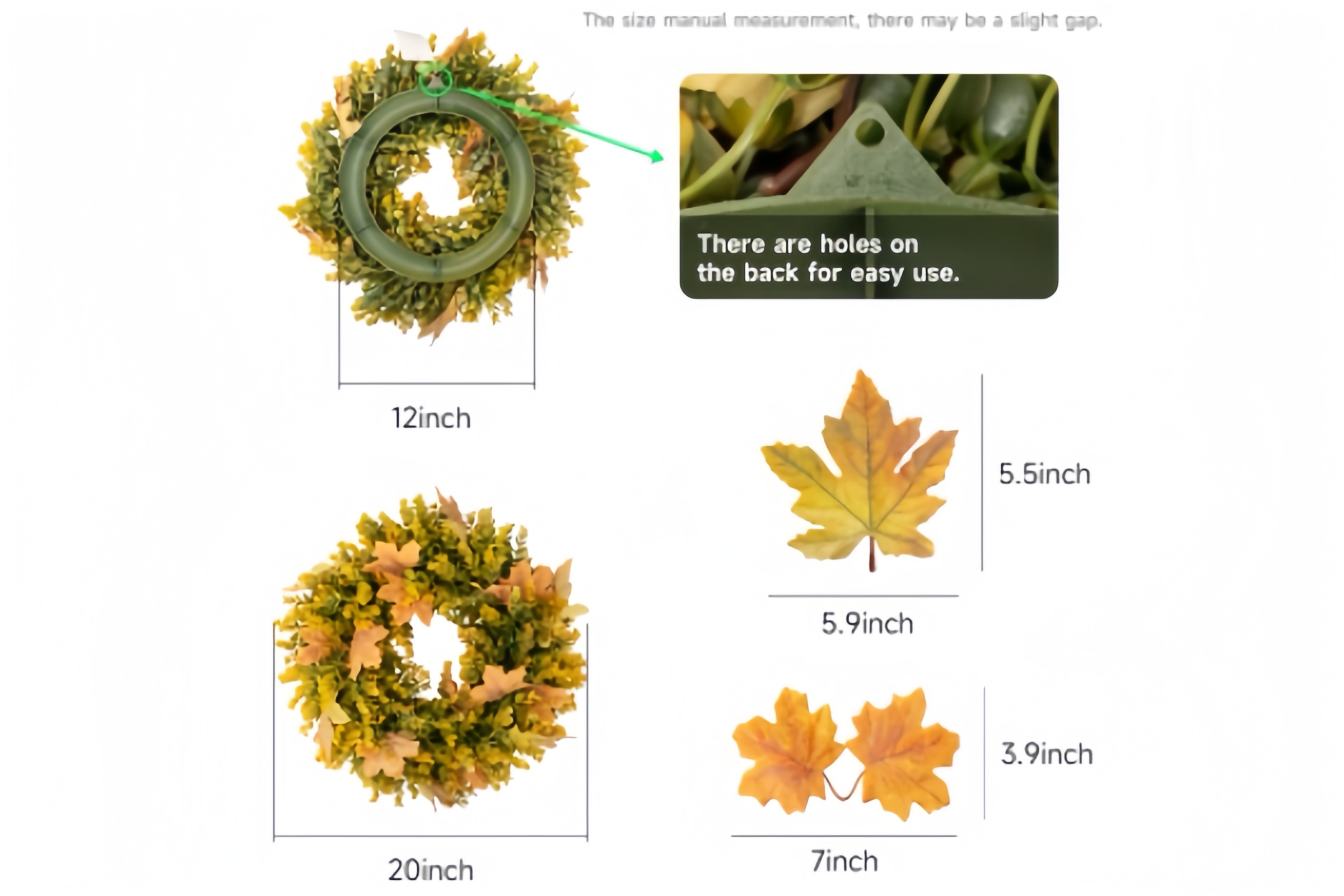 Autumn Simulation Maple Leaf Eucalyptus Wreath