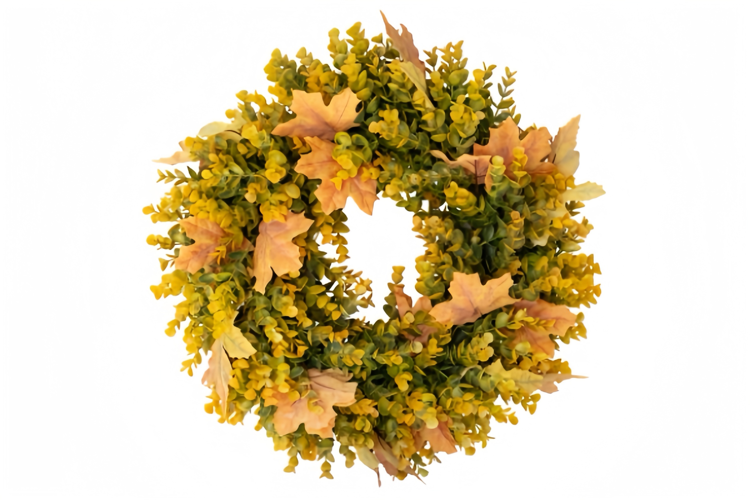 Autumn Simulation Maple Leaf Eucalyptus Wreath